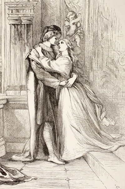 Rómeó és Júlia a The Illustrated Library Shakespeare-ből, 1890 Londonban alkotó: English School